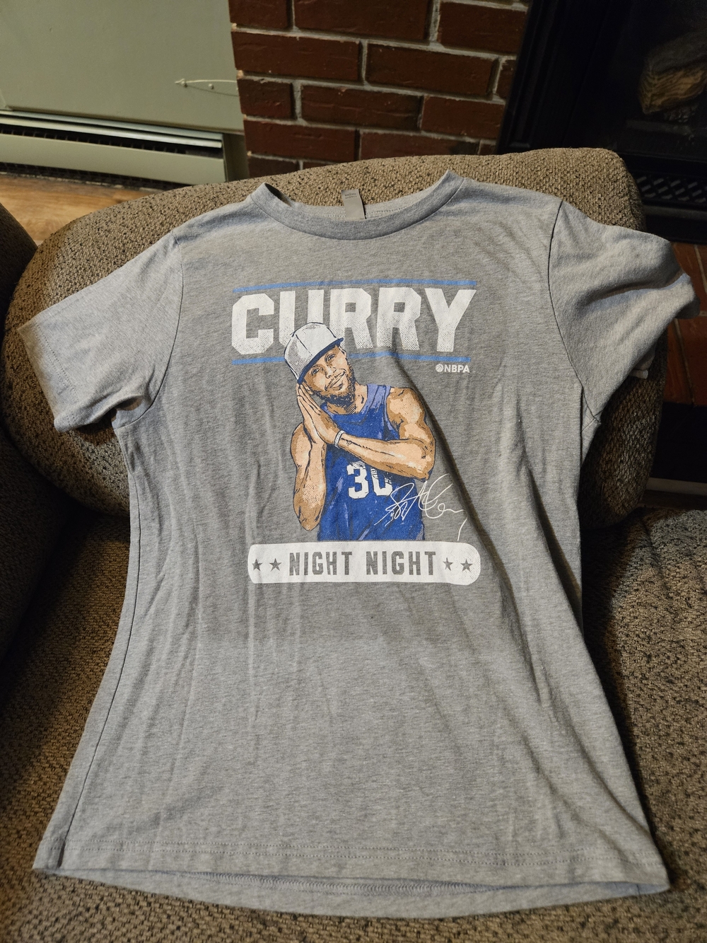 Next Level Apparel Gray Curry 'Night Night' Graphic Tee